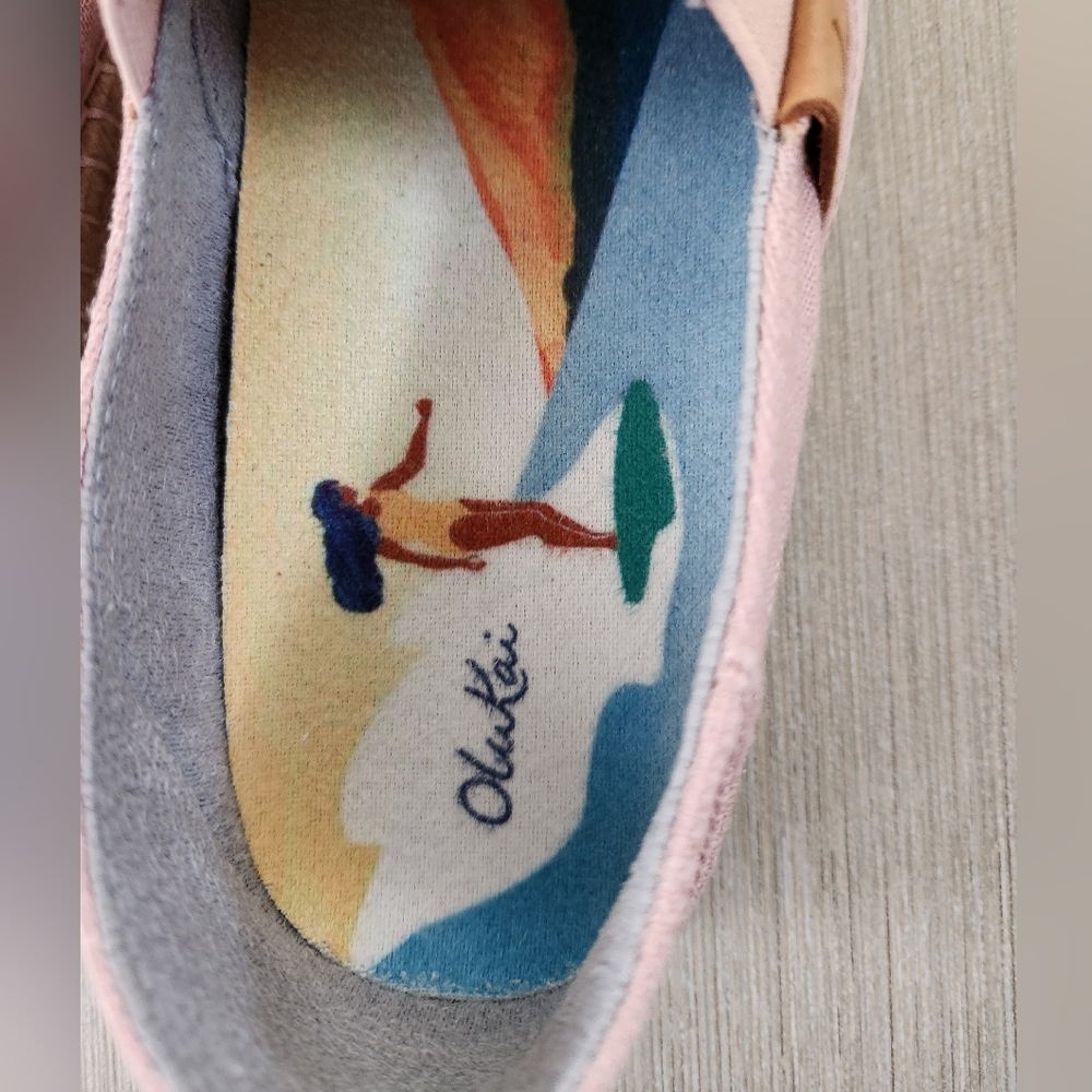 Olukai Women's Kaula Pa'a Kapa Convertible Espadrille~PINK CANVAS ~SIZE 6.5 *NEW - Picture 7 of 10